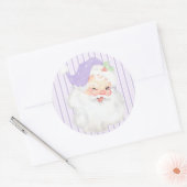 Lila Paarse Vintage kerstkerstmis Ronde Sticker (Envelop)