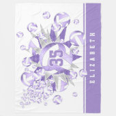 lila paarse volleyballen en sterren fleece deken (Voorkant)