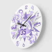 lila paarse volleyballen en sterren grote klok (Hoek)