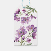 Lila Paarse Waterverf Floral Wedding Cadeaulabel (Achterkant)