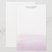 Lila Paarse Waterverf Ombre Gradient Custom Briefpapier (Voorkant / Achterkant)