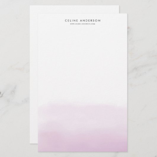 Lila Paarse Waterverf Ombre Gradient Custom Briefpapier (Voorkant / Achterkant)