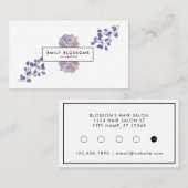 Lila Paarse Waterverf Vloeiende Loyaliteit Visitekaartje (Voorkant / Achterkant)