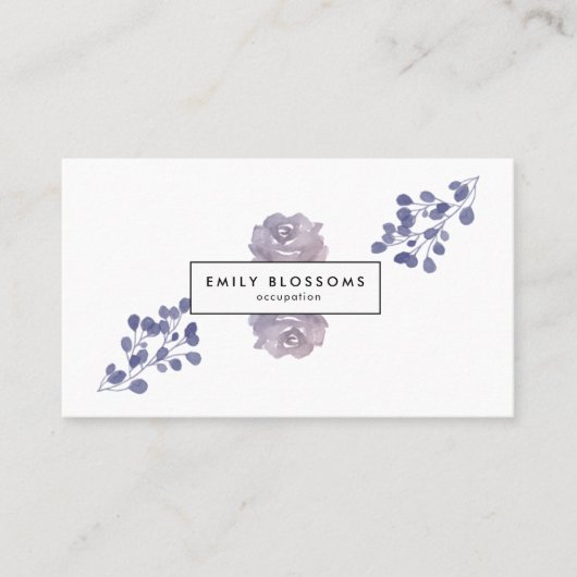 Lila Paarse Waterverf Vloeiende Loyaliteit Visitekaartje (Voorkant)