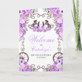 Lila Paarse Westerne Charro Quinceañera Programma (Voorkant)