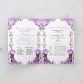 Lila Paarse Westerne Charro Quinceañera Programma (Binnen)