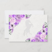 Lila Paarse Westerne Quinceanera RSVP-kaart RSVP Kaartje (Achterkant)