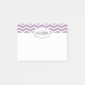 Lila Paarse Witte Chevron Naam Monogramed Post-it® Notes (Voorkant)