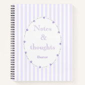 Lila Paarse witte coquette esthetisch monogram Notitieboek (Voorkant)