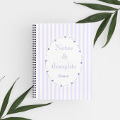Lila Paarse witte coquette esthetisch monogram Notitieboek