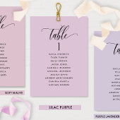 Lila Paarse Zitplan Kaarten met Gastennamen
