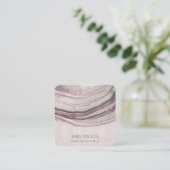 Lila, paarsgeaarde, gemuteerde, dubbelblinde beeld vierkante visitekaartje (Staand voorkant)