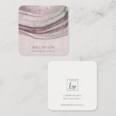 Lila, paarsgeaarde, gemuteerde, dubbelblinde beeld vierkante visitekaartje (Voorkant / Achterkant)