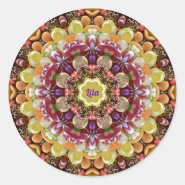 LILA ~ PAAS-SNOEP ~ Chocolade Ronde Sticker