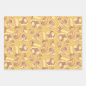  Lila paddenstoelenbotanisch patroon Inpakpapier Vel (Voorkant 3)