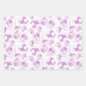  Lila paddenstoelenbotanisch patroon Inpakpapier Vel (Voorkant 2)