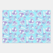  Lila paddenstoelenbotanisch patroon Inpakpapier Vel (Voorkant)