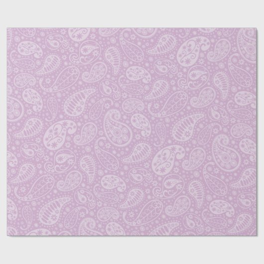 Lila Paisley Floral Cadeaupapier (Vlak)
