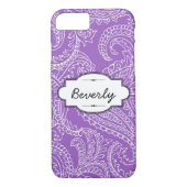 Lila Paisley iPhone 7 Barely There Hoesje (Achterkant)