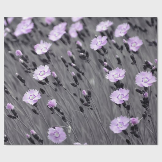 Lila papegaaibloemen cadeaupapier (Vlak)