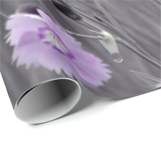 Lila papegaaibloemen cadeaupapier (Rol Hoek)