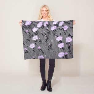 Lila papegaaibloemen fleece deken