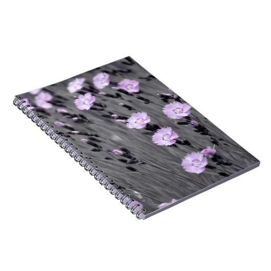 Lila papegaaibloemen notitieboek (Rechterzijde)