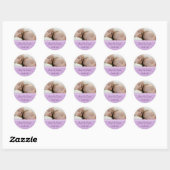 Lila parel tweeling aankondiging sticker (Vel)