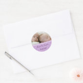 Lila parel tweeling aankondiging sticker (Envelop)