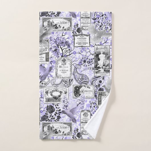 Lila parfumlabels bad handdoek (Handdoek)