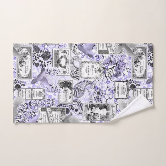 Lila parfumlabels bad handdoek (Handdoek)