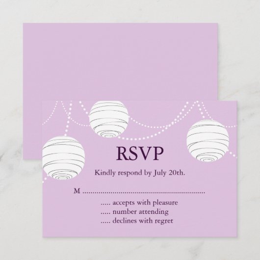 Lila partijlampjes RSVP (Voorkant / Achterkant)
