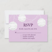 Lila partijlampjes RSVP Kaartje (Voorkant)