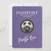 Lila paspoort voor Puerto Rico Save The Date (Voorkant)