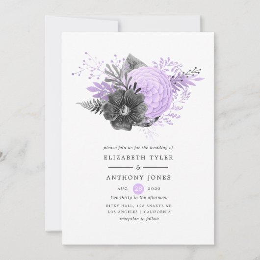 Lila pasta en houtskool kaart (Voorkant)