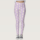 Lila Pastel Geel Patroon Leggings (Voorkant)