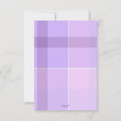 Lila Pastel Pset Baby Foto bedankt (Achterkant)