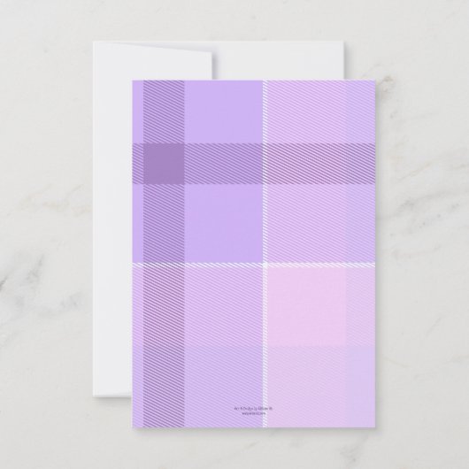 Lila Pastel Pset Baby Foto bedankt (Achterkant)