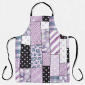 Lila Patchwork Boho Keuken Schort (Voorkant)