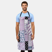 Lila Patchwork Boho Keuken Schort (Gedragen)