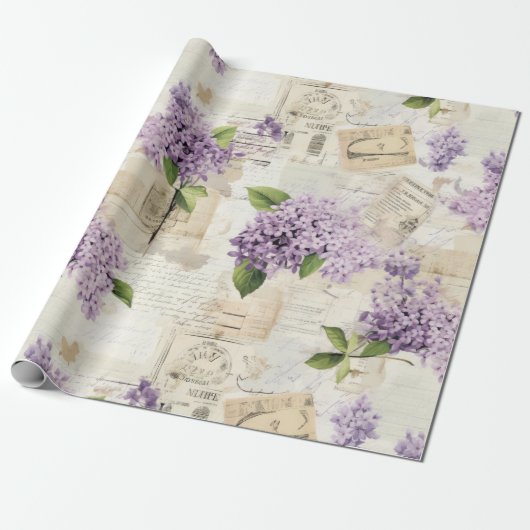  Lila patroon Cadeaupapier (Uitgerold)