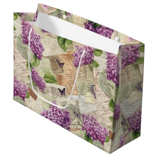  Lila patroon Groot Cadeauzakje (Voorkant Gekanteld)