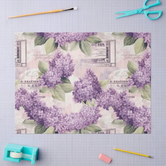 Lila patroon Tissuepapier (Craft)
