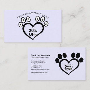 Lila Paw Pet Grooming Vet Loyaliteit Visitekaartje