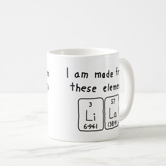 Lila periodieke tabelnaam mok (Voorkant rechts)