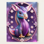 Lila Pink Drache, fantasievolle Digital Art Planner (Achterkant)