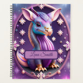 Lila Pink Drache, fantasievolle Digital Art Planner (Voorkant)