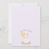  Lila Plaid Een Gekke Gans 1e Verjaardag Kaart (Achterkant)