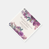Lila Plum Paarse Waterverf Floral Wedding Servet (Hoek)