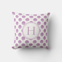 Lila Polka Dots Custom Monogram Kussen